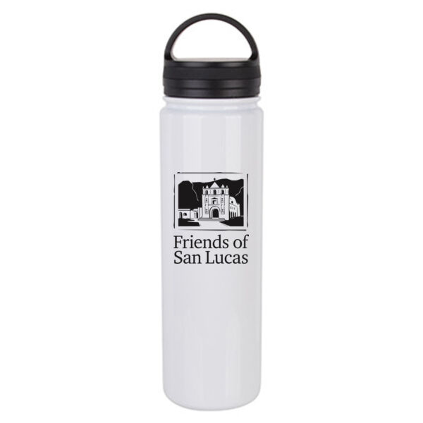 23 Oz Stainless Steel Flask Bottle with Portable Lid - Sublimated Logo Thumbnail