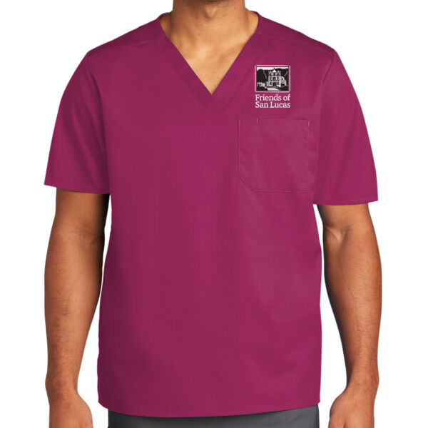 WonderWink® Unisex WorkFlex™ Chest Pocket V-Neck Top - Embroidered Logo Thumbnail